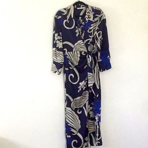 Zara Blue Floral Print Robe/Kimono. Loungewear.